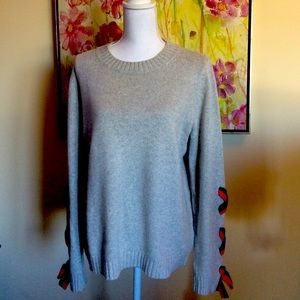 BODEN GREY ANGELICA SWEATER WITH RIBBON DETAIL